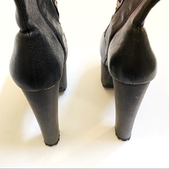 Jeffrey Campbell Wildfox Sergeant Pepper black leather lace up platform boot - Picture 5 of 13